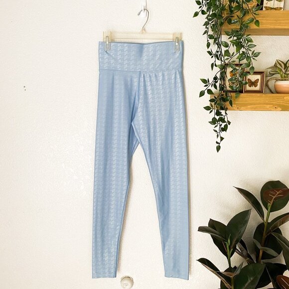 🦋 CARBON38 High Rise Full-length Legging in Houndstooth Takara Shine Blue - Picture 2 of 4